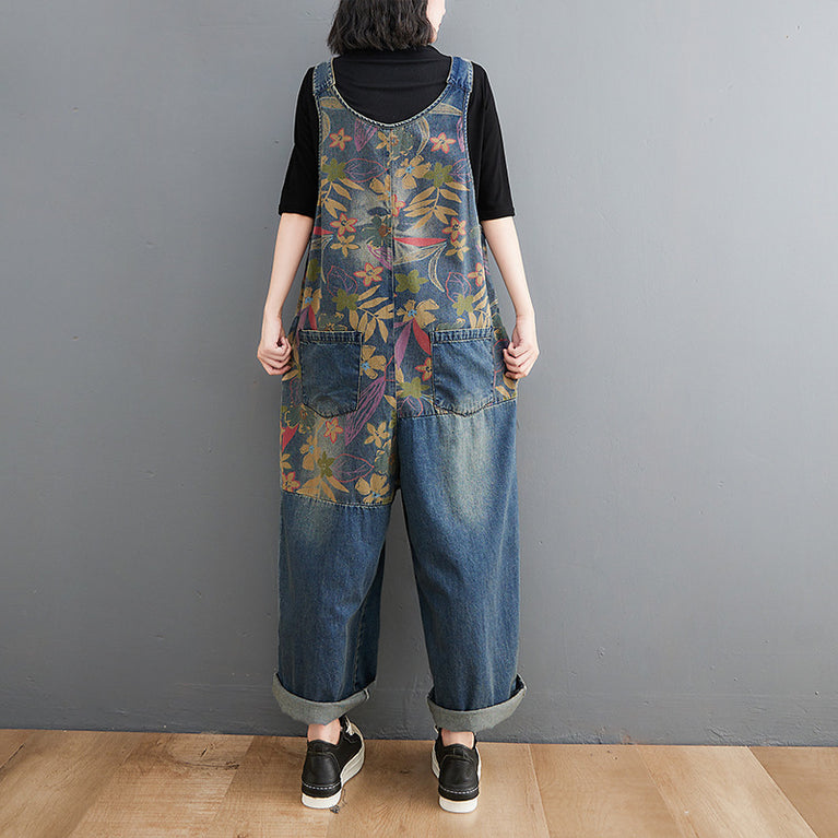 Loose Retro Casual Stitching Denim