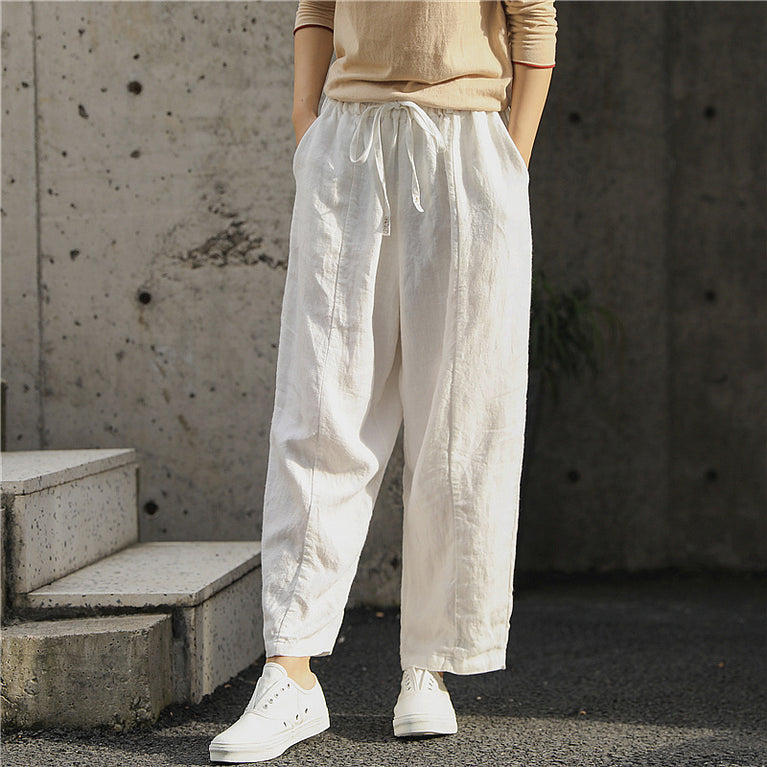 Linen Washed Artistic Baggy Pants