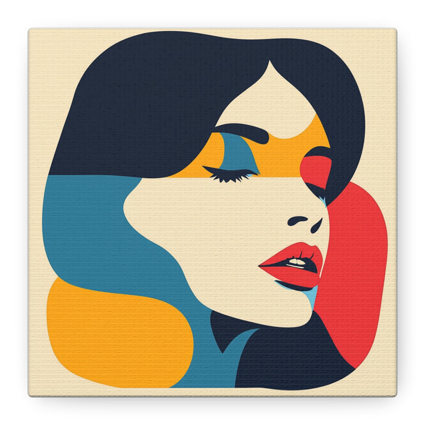 Modern Art Canvas Print - Colorful Abstract Portrait