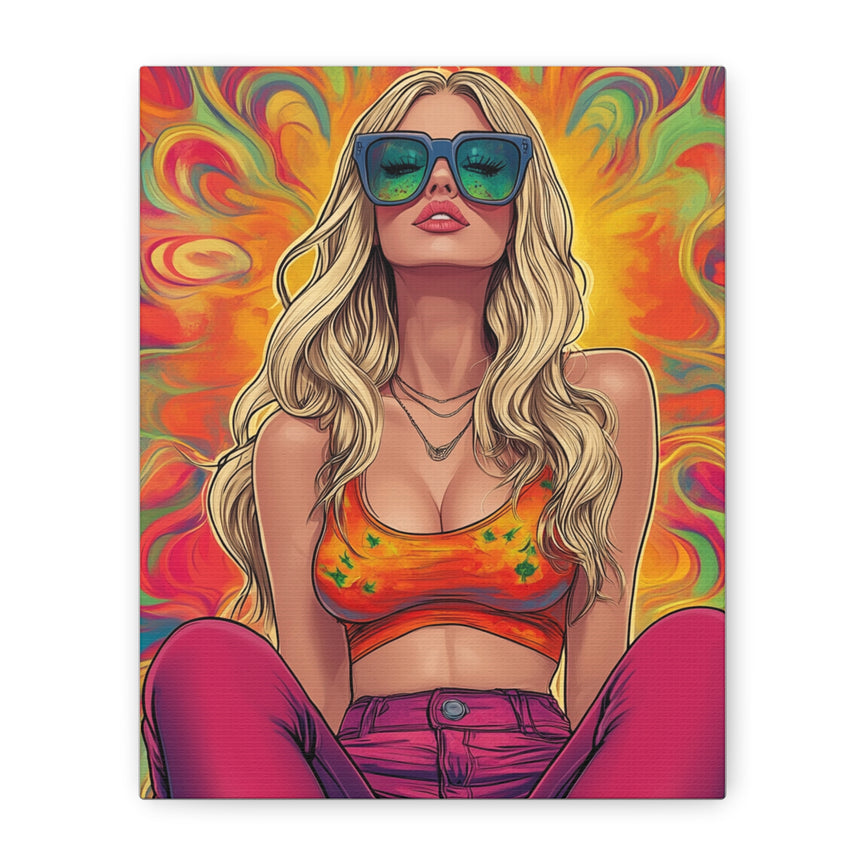 Vibrant Art Canvas - Colorful Female Portrait