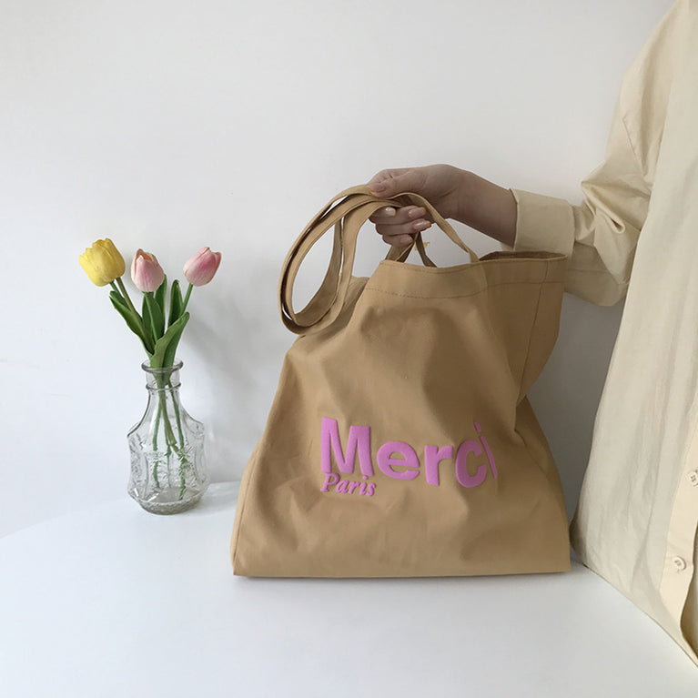 Korean style candy color washed canvas bag