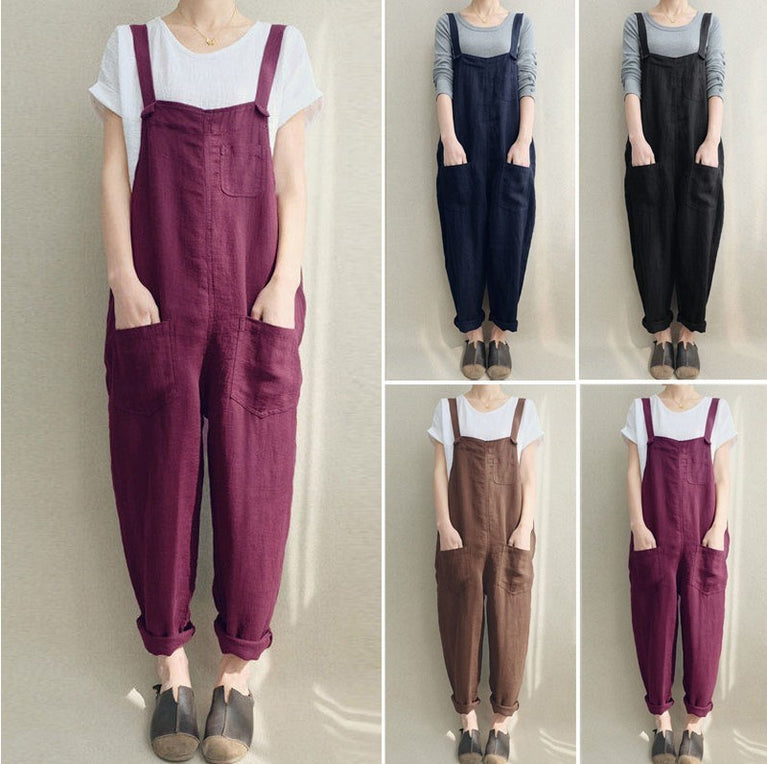 Women's Casual Breathable Large Size Overalls