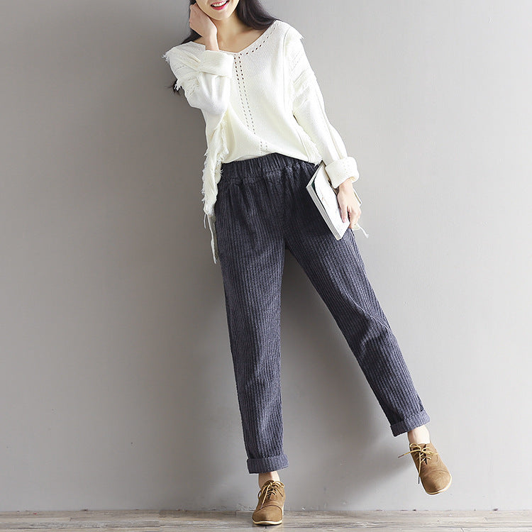 Large Size Casual Corduroy Pants