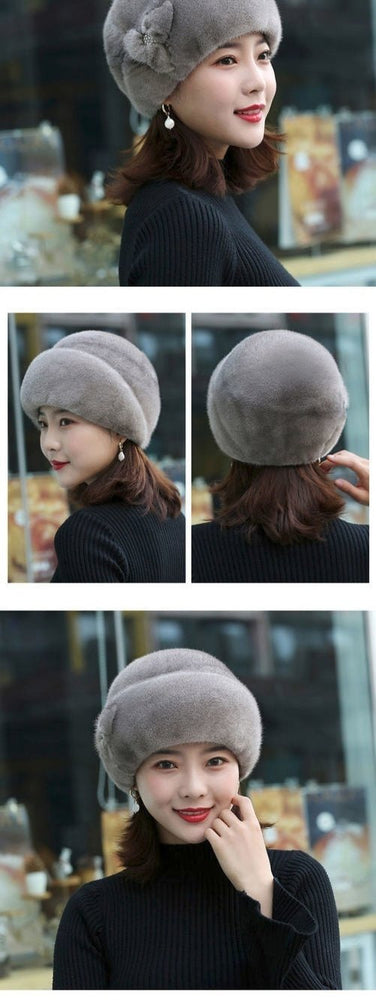 Fur Hat Female Winter Artificial Mink Hair Top Hat