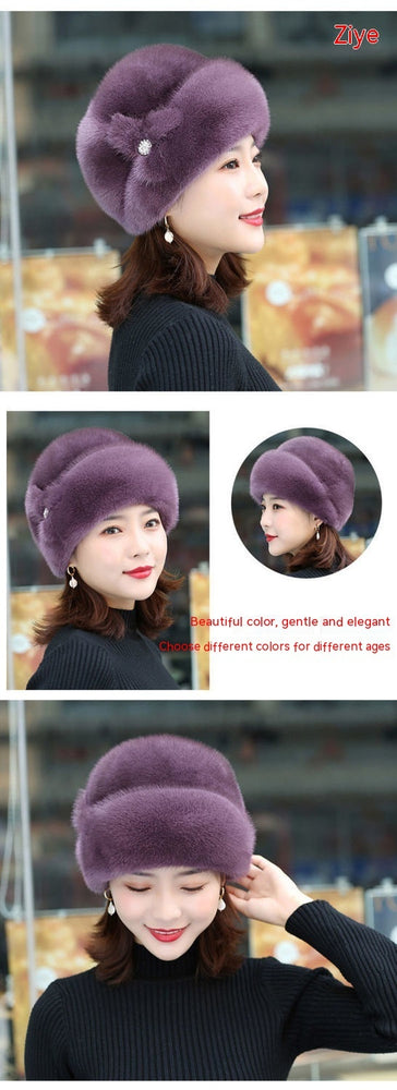 Fur Hat Female Winter Artificial Mink Hair Top Hat