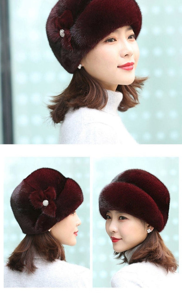 Fur Hat Female Winter Artificial Mink Hair Top Hat