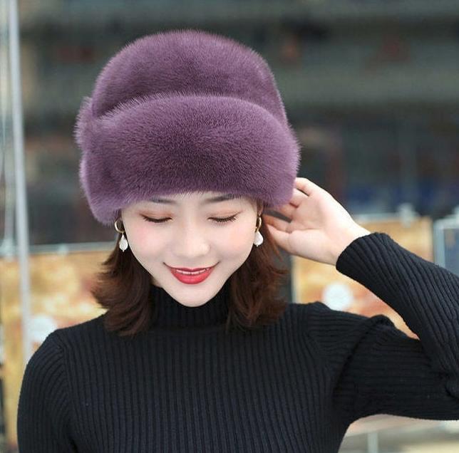 Fur Hat Female Winter Artificial Mink Hair Top Hat