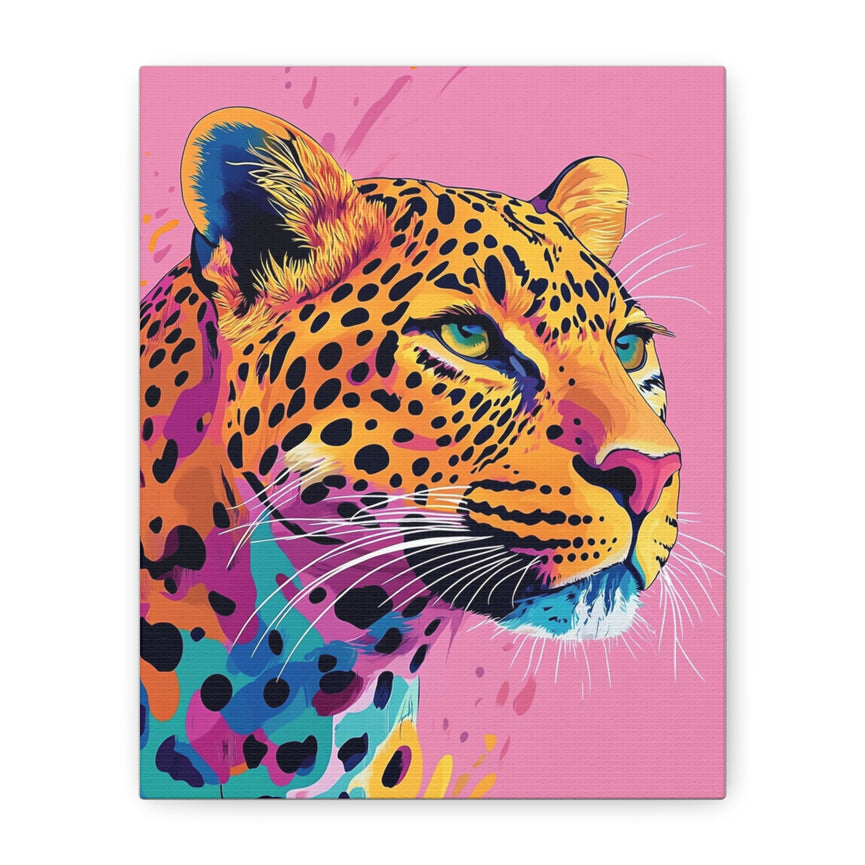 Vibrant Leopard Canvas Art - Colorful Animal Wall Decor