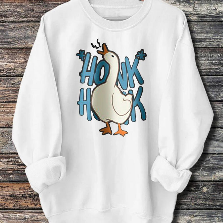 Long Sleeved Honk Honk Printed Hoodie