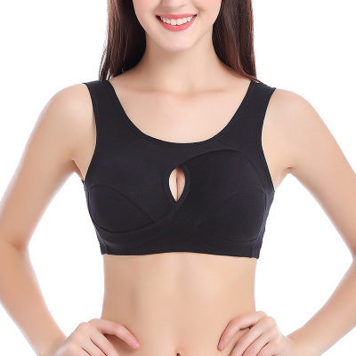 Cotton Anti-Sag Gathering Adjustment Sports Bra