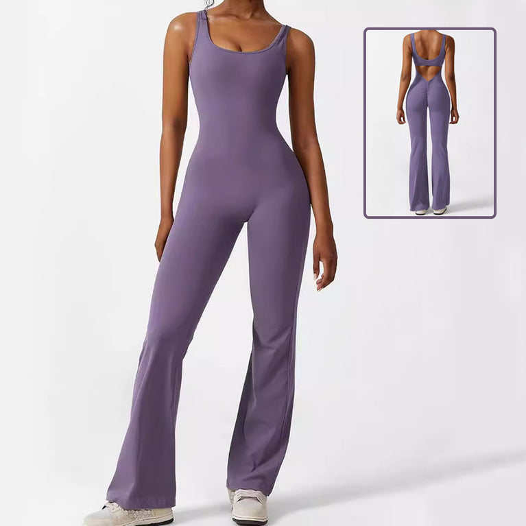 Sleeveless Flare Yoga Jumpsuits