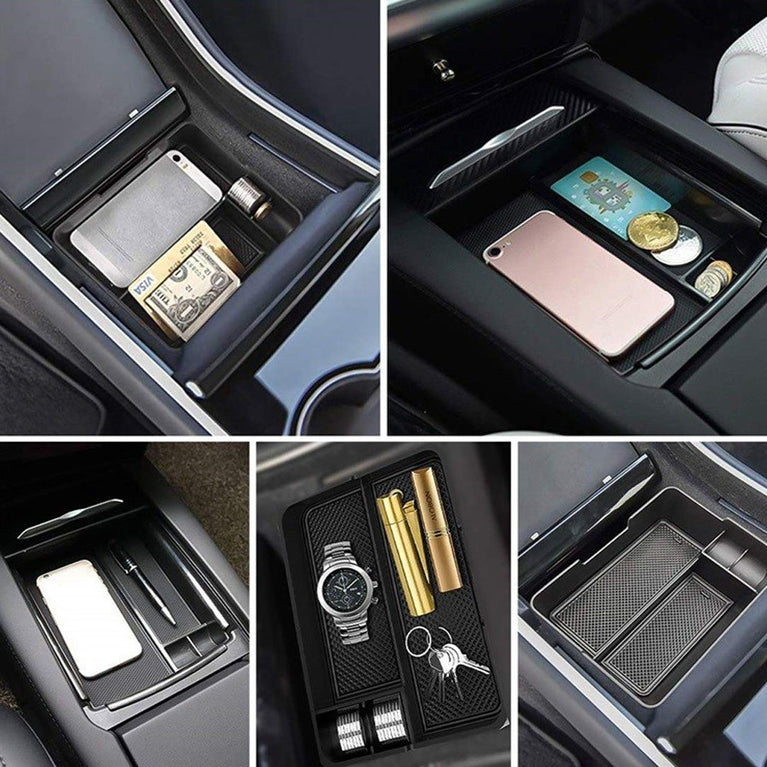 Car seat central storage box