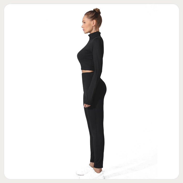 2 piece for workout with half zip top and high waist leggings