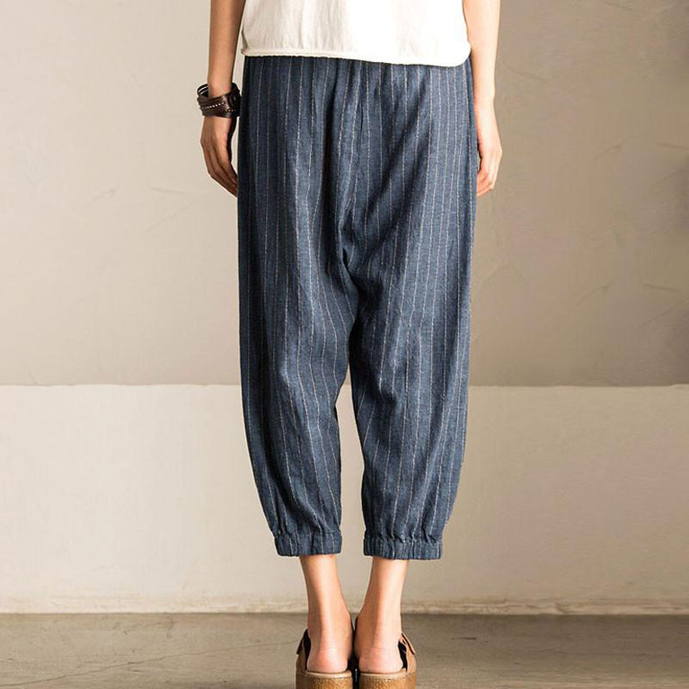 Women Casual Vintage Striped Pants