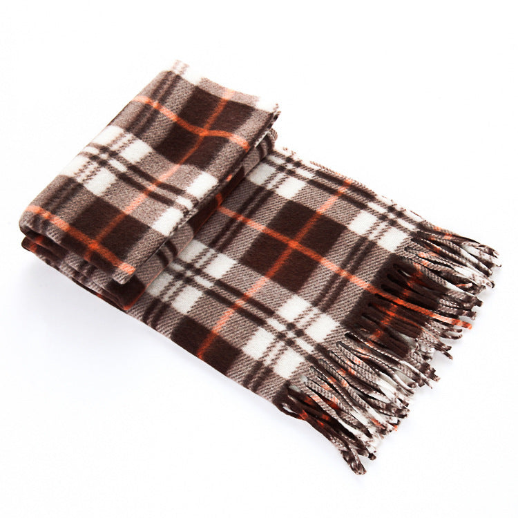 Plaid Plus-sized Thickening Thermal Men's And Women's Scarf