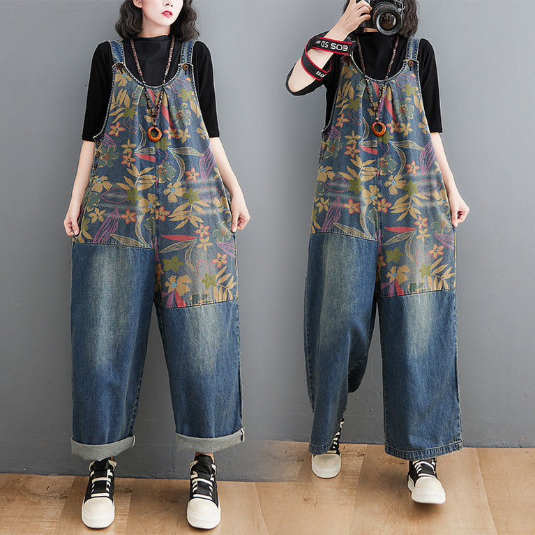 Loose Retro Casual Stitching Denim