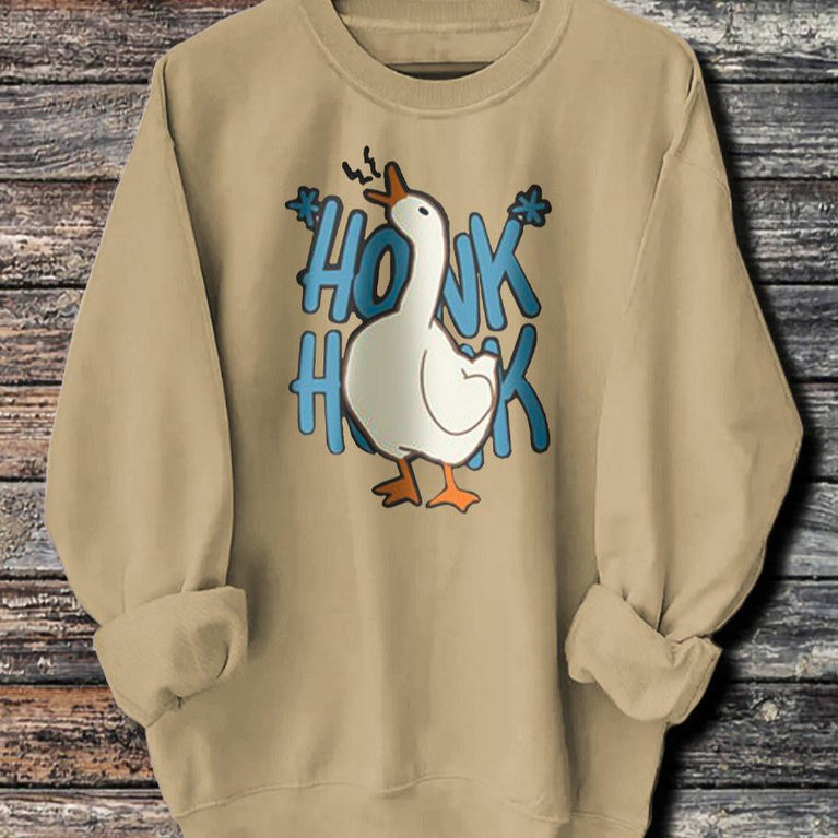 Long Sleeved Honk Honk Printed Hoodie