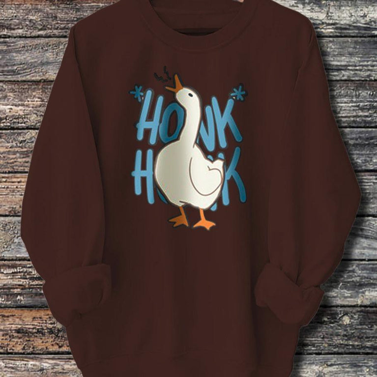 Long Sleeved Honk Honk Printed Hoodie