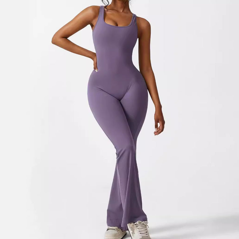 Sleeveless Flare Yoga Jumpsuits