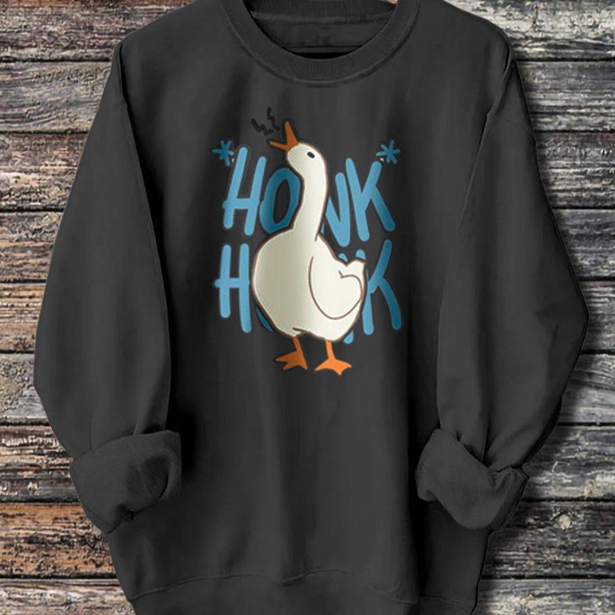 Long Sleeved Honk Honk Printed Hoodie