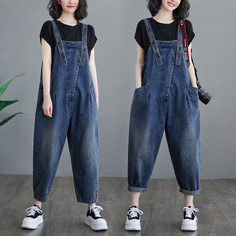 Women's Plus Size Korean Style Denim Overalls