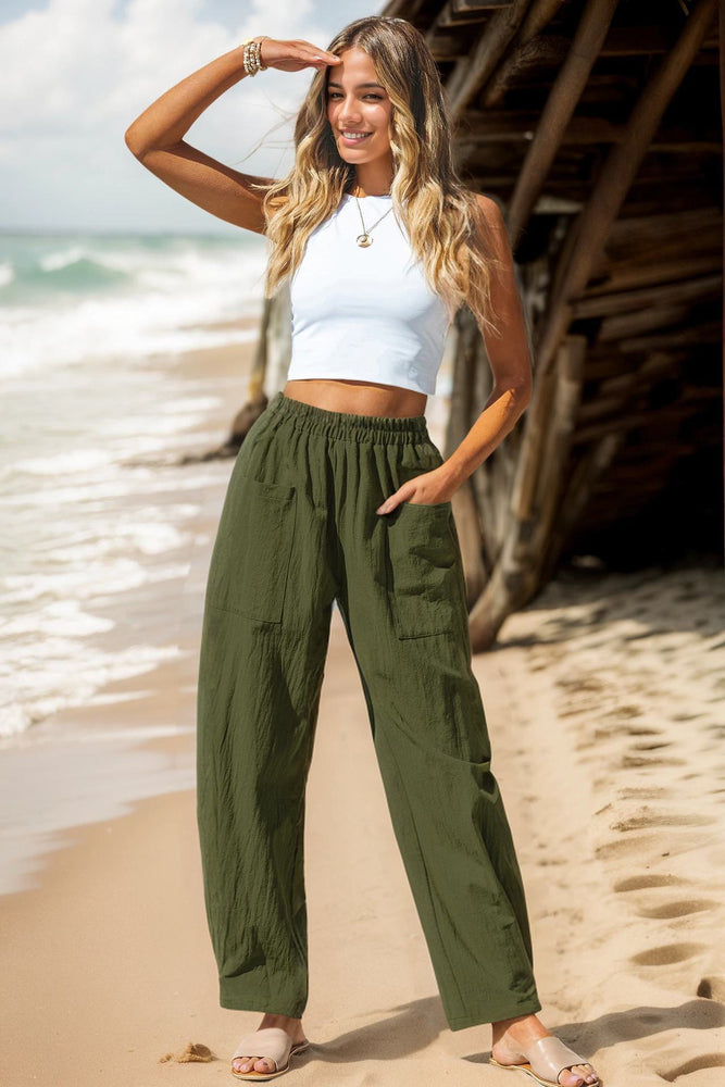 Cotton And Linen Casual Pants Vacation Style