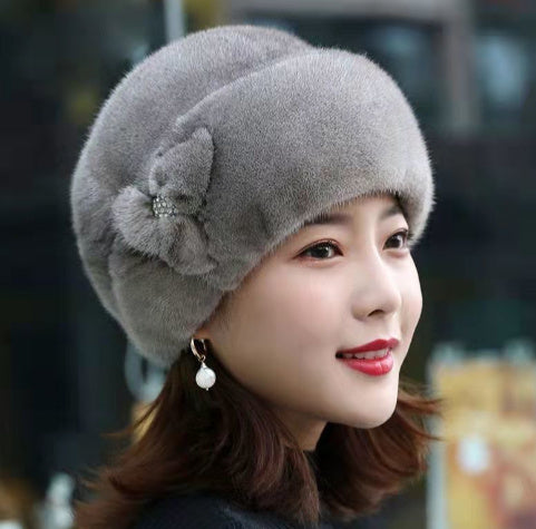 Fur Hat Female Winter Artificial Mink Hair Top Hat