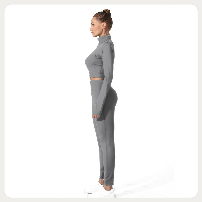 2 piece for workout with half zip top and high waist leggings