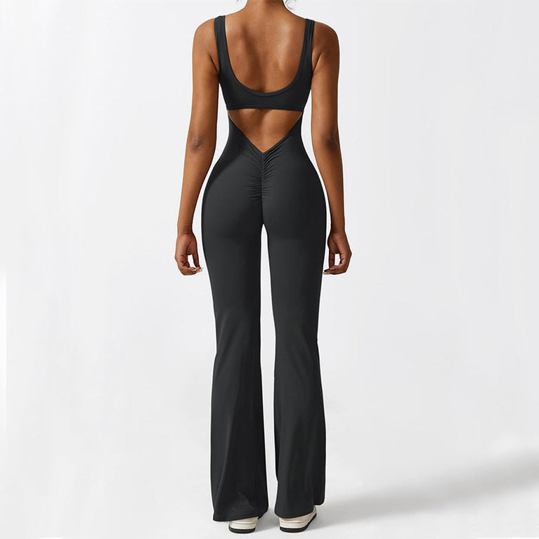 Sleeveless Flare Yoga Jumpsuits