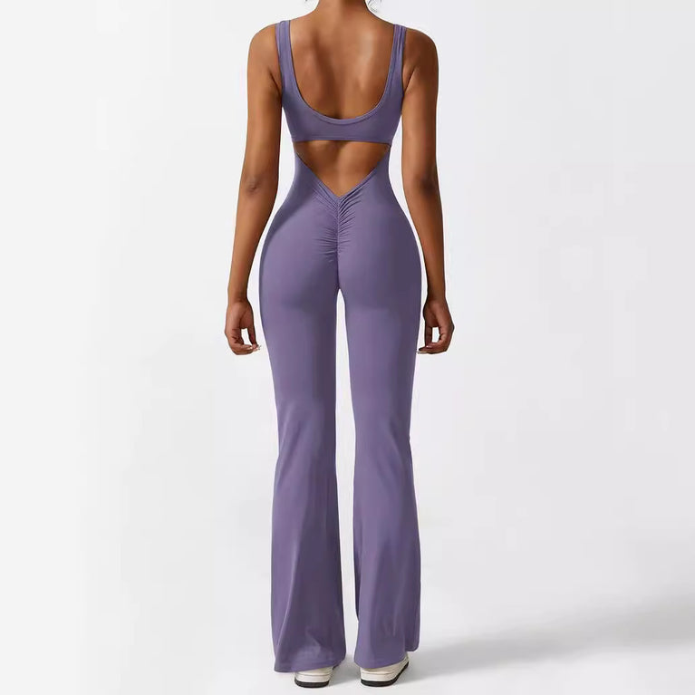 Sleeveless Flare Yoga Jumpsuits