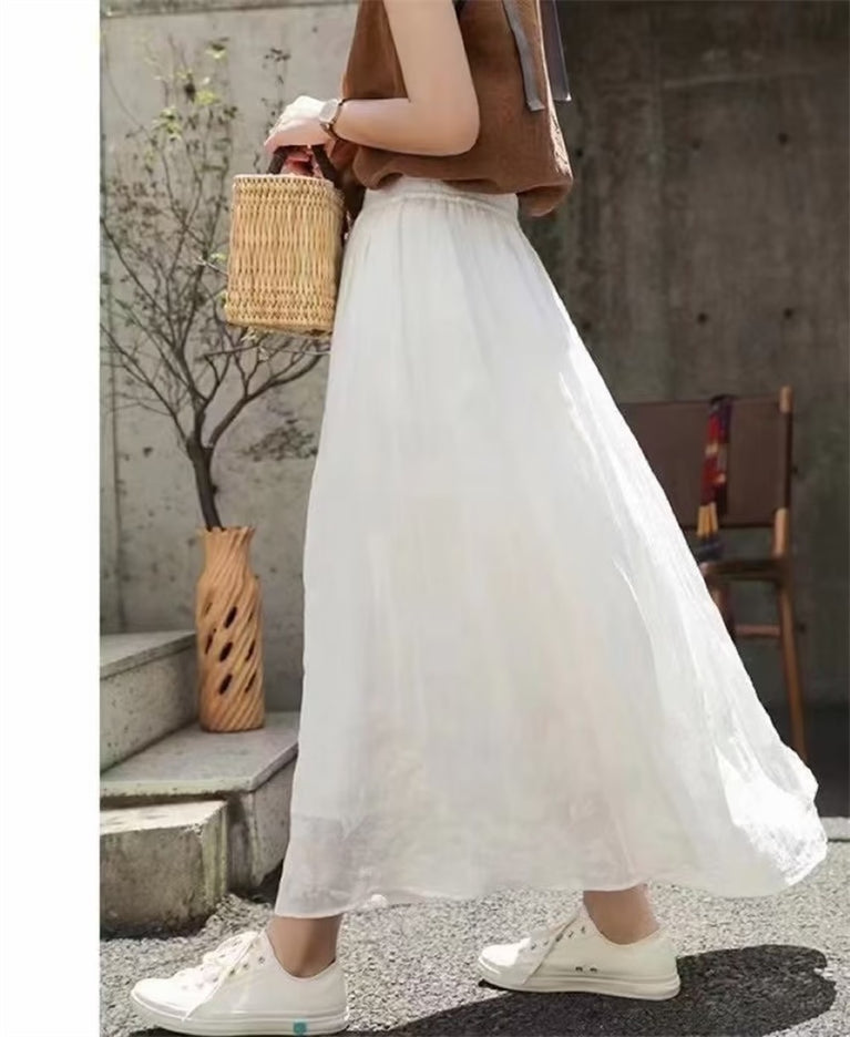 Temperament Solid Color Skirt