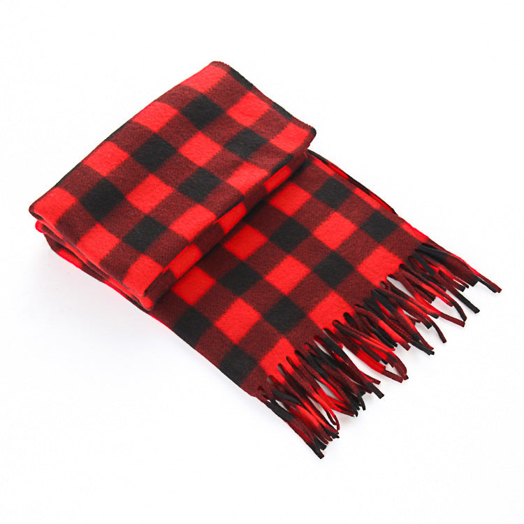 Plaid Plus-sized Thickening Thermal Men's And Women's Scarf