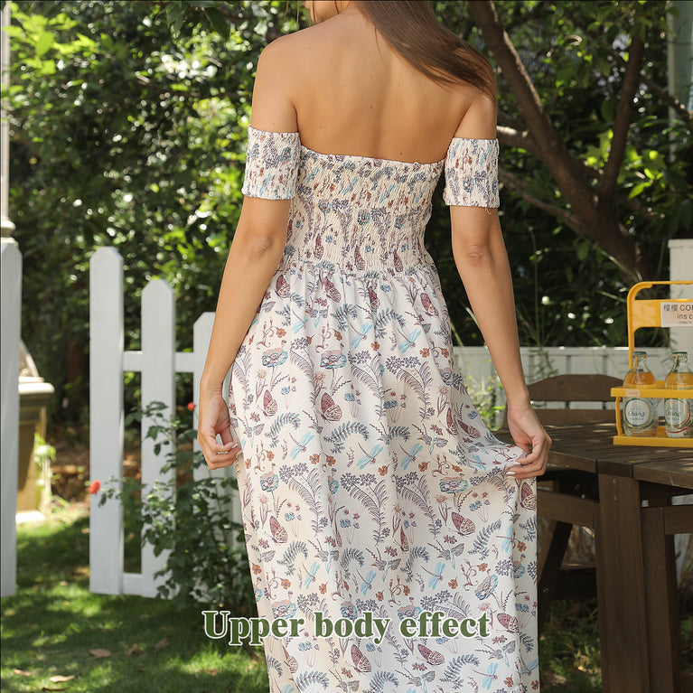 Off Shoulder Strapless Floral Dress