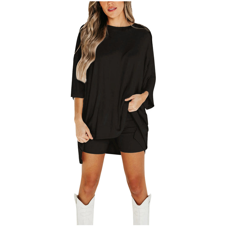 Loose T-shirt with Tight Shorts Women