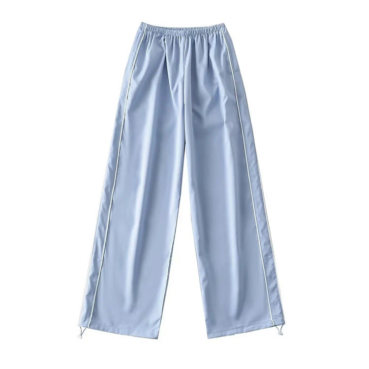 Drawstring Striped Casual Pants