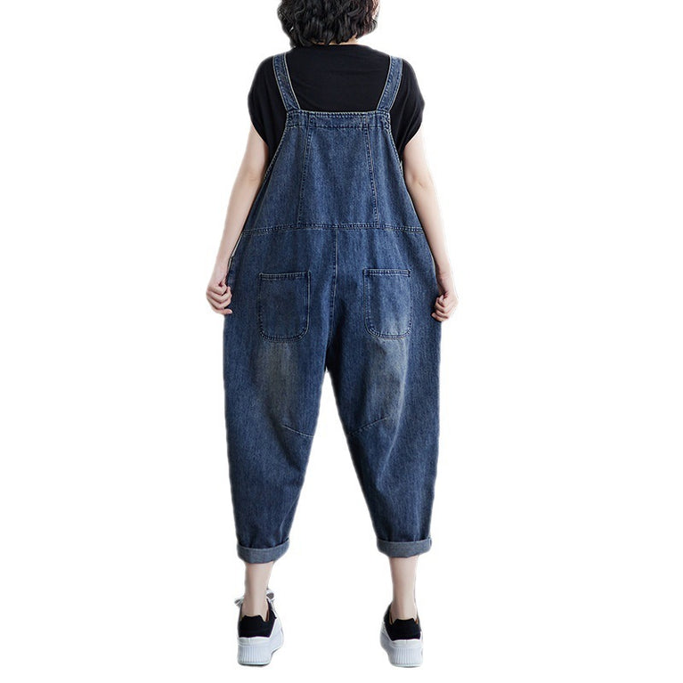 Women's Plus Size Korean Style Denim Overalls