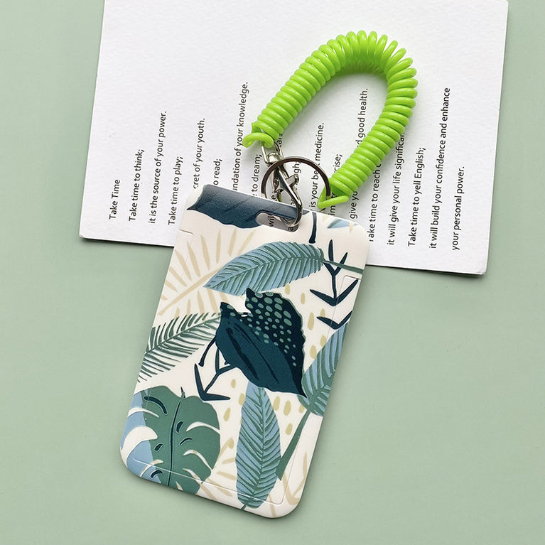 Green Plant Series Simple Fashion Lanyard Card Cover