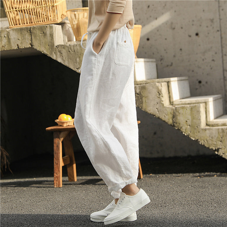 Linen Washed Artistic Baggy Pants