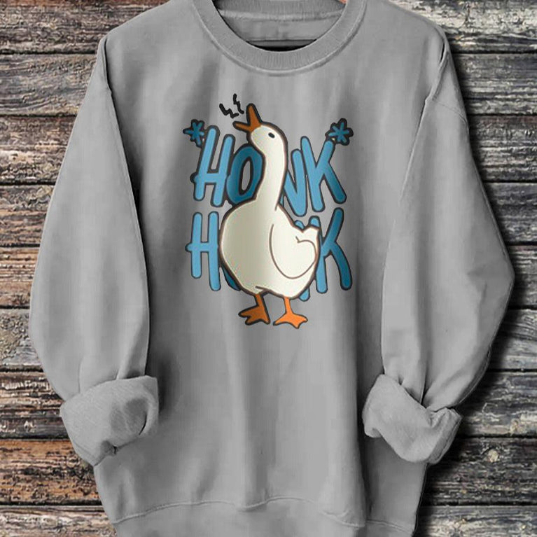 Long Sleeved Honk Honk Printed Hoodie