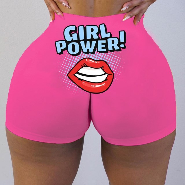 Plus Size Print Graphic Biker Shorts