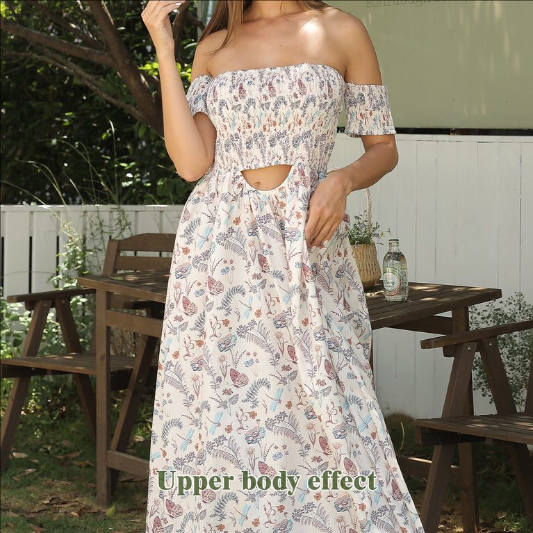 Off Shoulder Strapless Floral Dress