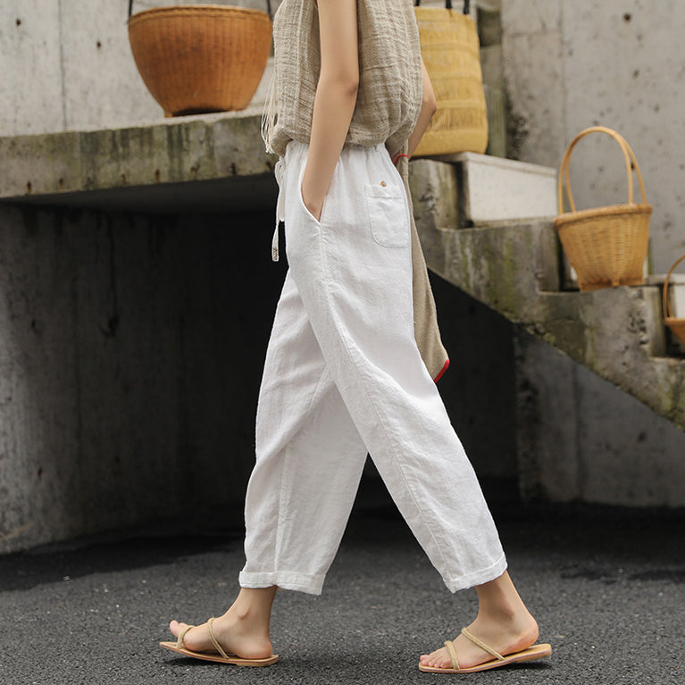 Linen Washed Artistic Baggy Pants