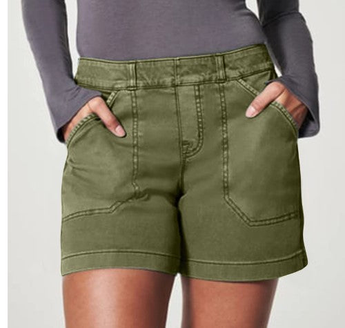 High Waist Overalls Casual Shorts