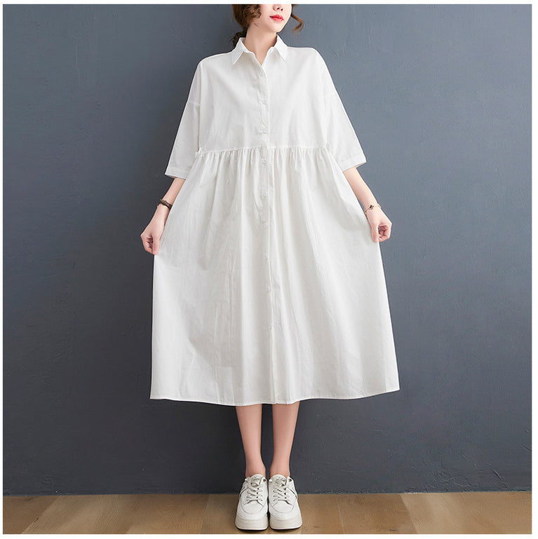 Casual Large Sized Short Sleeve Dress