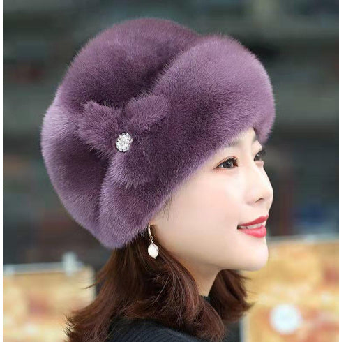 Fur Hat Female Winter Artificial Mink Hair Top Hat